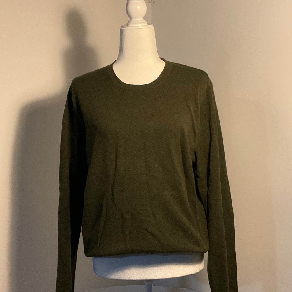 J. Crew Dark Green Long Sleeve Top